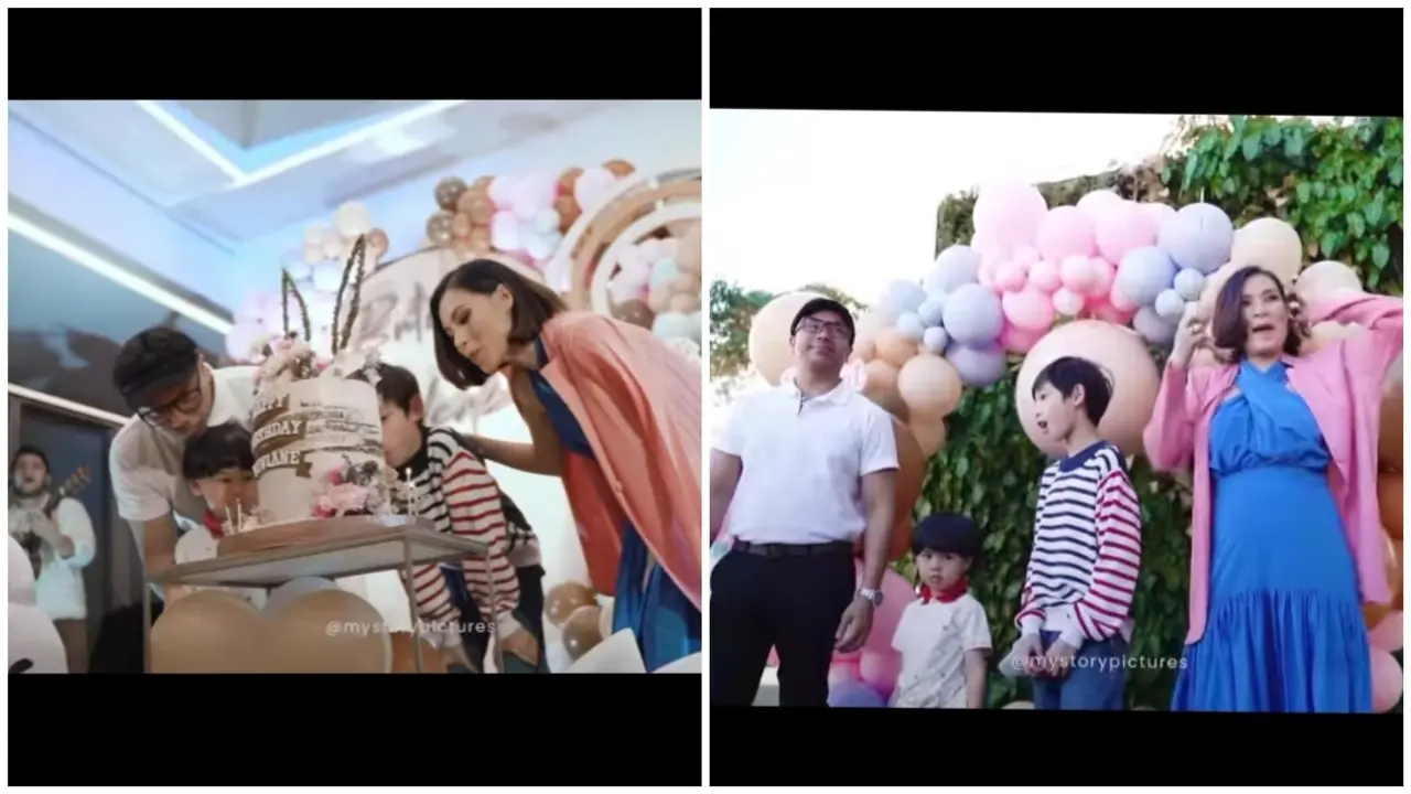 Momen gender reveal party dan pesta ultah Viviane ke-36 (Foto: Instagram viv_viviane)