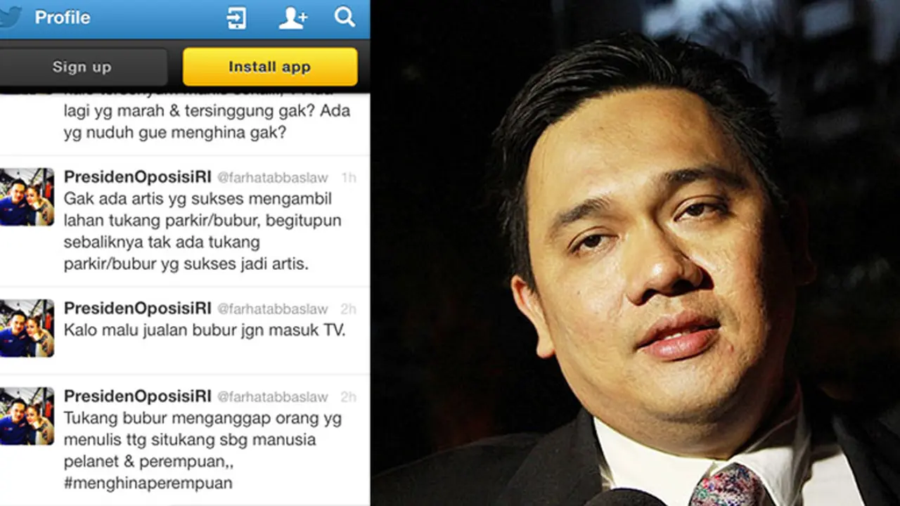 Farhat Abbas: Kalau Malu Jualan Bubur Jangan Masuk Teve