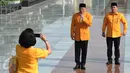Ketua Umum MKGR,  Roem Kono berpose di sekitar TMP Kalibata, Jakarta, Minggu (10/01/2015). HUT MKGR ke 56 diperingati dengan acara tabur bunga dan doa di TMP Kalibata. (Liputan6.com/Johan Tallo)