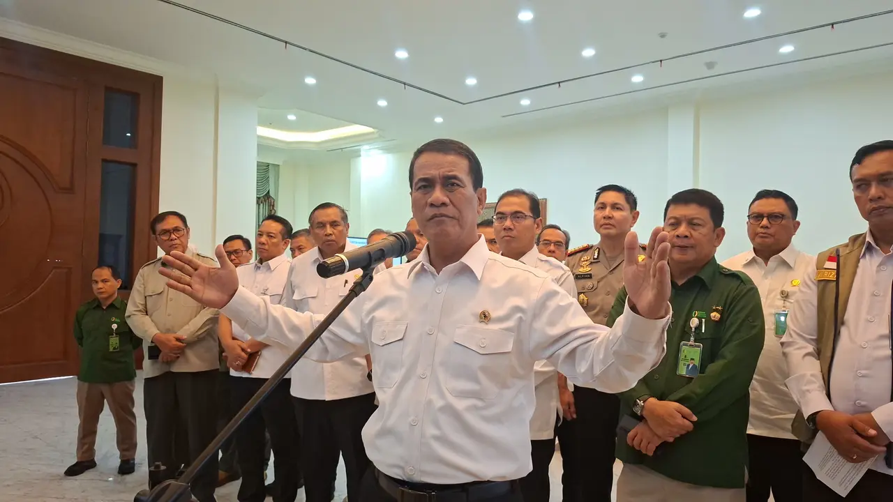 Menteri Pertanian (Mentan) sekaligus Kepala Badan Pangan Nasional (Bapanas) Andi Amran Sulaiman di Kalibata, Jakarta, Kamis (29/10/2026). (Liiputan6.com/Arief)