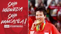 Pebulutangkis ganda campuran Indonesia, Liliyana Natsir, ikut menyuarakan persatuan dan perdamaian Indonesia lewat kampanye Saya Indonesia Saya Pancasila di media sosial. (Bola.com/Instagram/natsirliliyana)