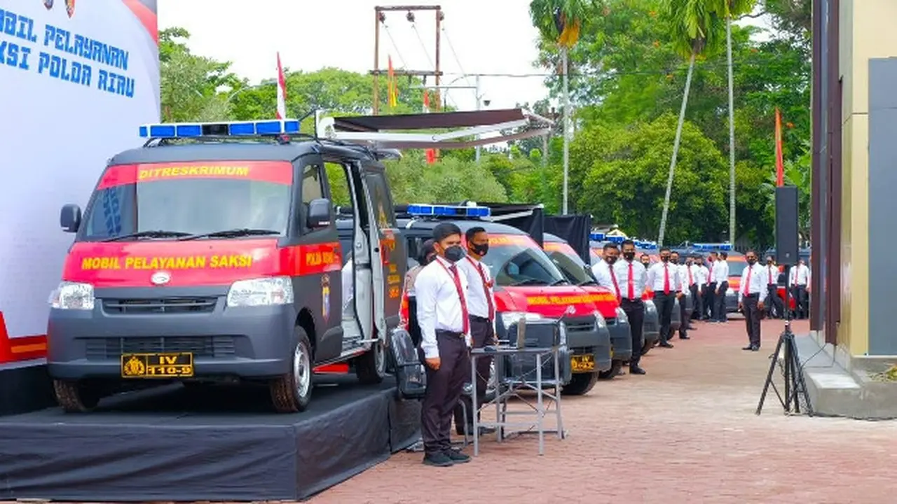 Mobil pelayanan saksi Polda Riau yang ramah disabilitas untuk kelancaran penegakan hukum.