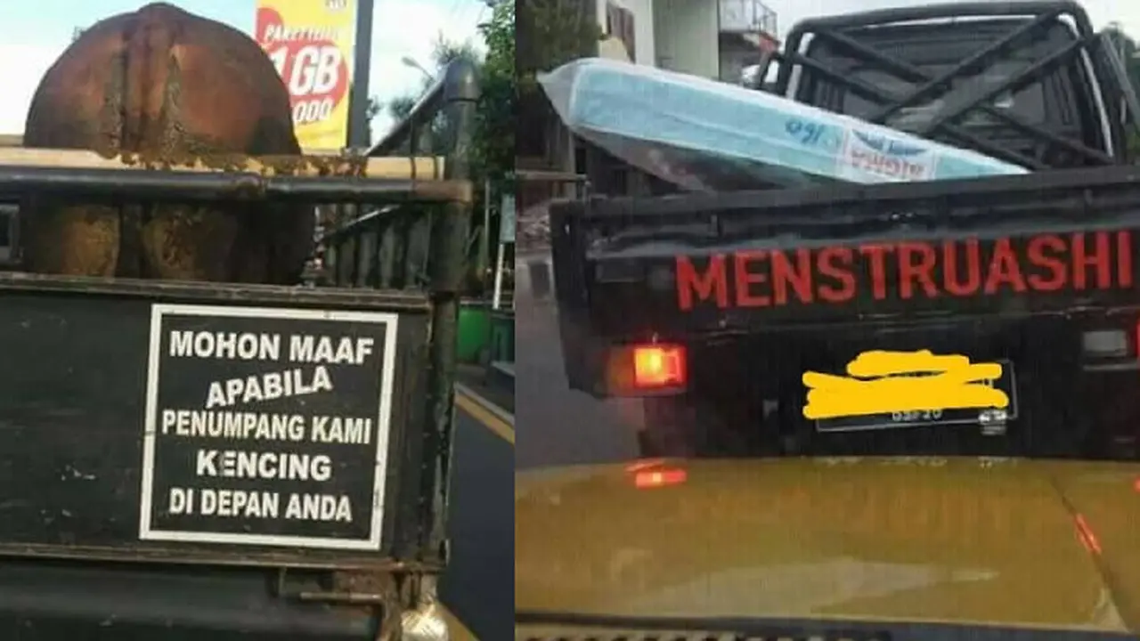Foto Tulisan Lucu di Belakang Mobil Bikin Fokus Buyar Saat Berkendara