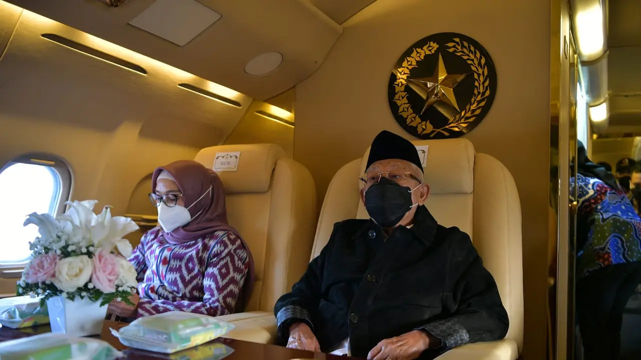 Wapres Ma'ruf Amin bertolak ke Provinsi Jawa Timur untuk kunjungan kerja, Kamis (13/1/2022).