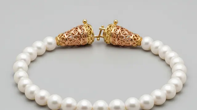 Gelang Rose Gold Kombinasi Mutiara Single Strand