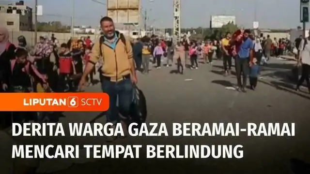 VIDEO: Warga Palestina Berbondong-bondong Berpindah Menuju Selatan Kota Gaza untuk Berlindung