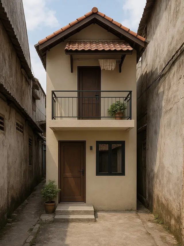 Rumah Sederhana Ukuran 6x9 di Gang Sempit (Foto: ChatGPT)