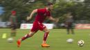 Striker Persija Jakarta, Marko Simic melakukan sprint saat latihan di Lapangan Sutasoma, Jakarta, Senin (12/3/2018). Persija berlatih jelang laga Piala AFC melawan Song Lam Nghe An. (Bola.com/Asprilla Dwi Adha)