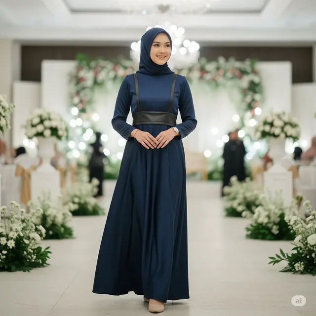 Model Baju Kondangan Gamis Elegan 2025. Foto: Gemini
