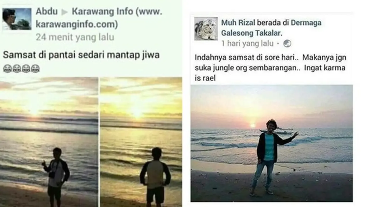 6 Status Facebook Absurd Lihat Sunset di Pantai, Salah Ketiknya Kocak