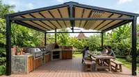 8 Model Dapur Terbuka dengan Atap Miring Anti Bocor, Solusi Nyaman Iklim Tropis