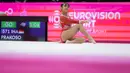 <p>Pesenam putri Indonesia, Alarice Mallica Prakoso beraksi pada nomor senam lantai dalam Kejuaraan Dunia Gimnastik 2025 di Indonesia Arena, Senayan, Jakarta, Selasa (21/10/2025). (Bola.com/Bagaskara Lazuardi)</p>