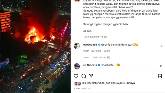 Pasar Gembrong Kebakaran, Arie Untung Punya Banyak Kenangan di Lokasi Insiden