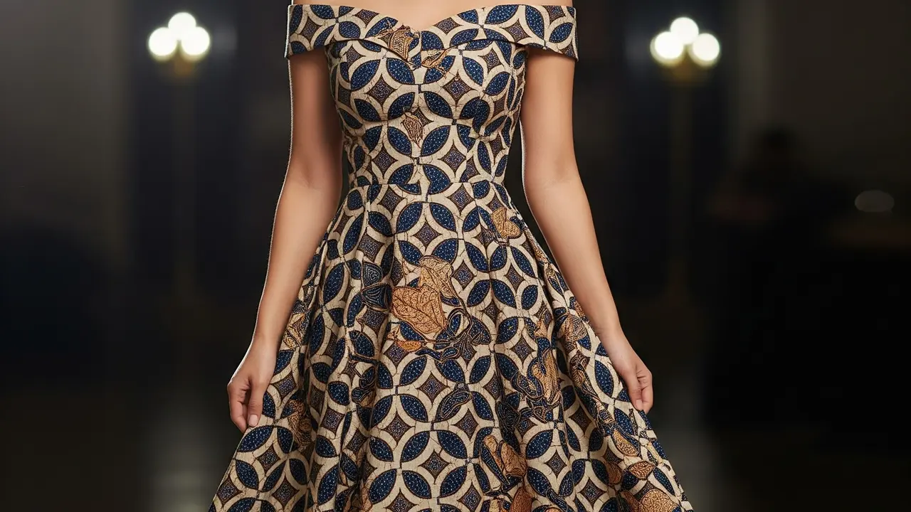 9 Model Dress Batik Kawung Modern Cocok untuk Pesta, Modis di Setiap Acara