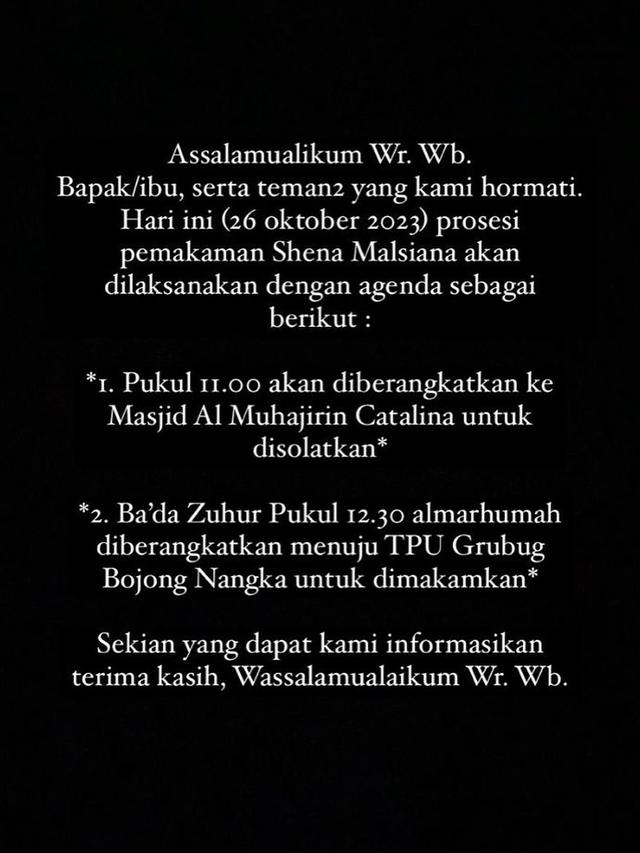 Kabar seputar penyanyi Shena Malsiana meninggal dunia. (Foto: Dok. Instagram @shenamalsiana)