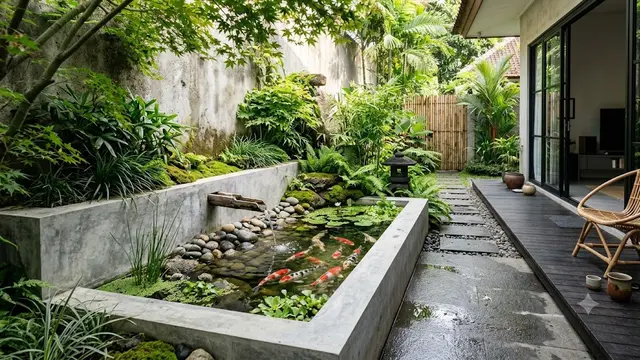 Inspirasi Kolam Mini Ala Jepang untuk Rumah Minimalis/AI Generated