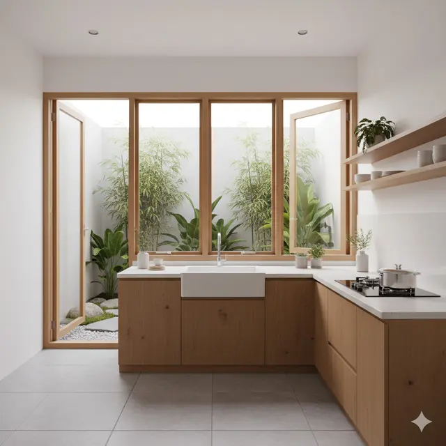 Model Dapur Kecil Terbuka Gaya Japandi