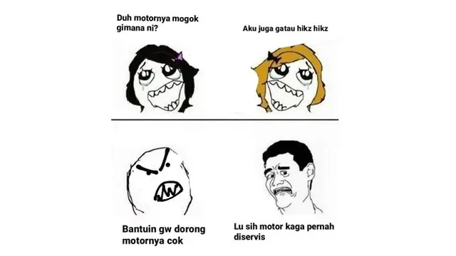 7 Meme Beda Respon Cowok Vs Cewek Saat Naik Kendaraan Ini Kocak Banget