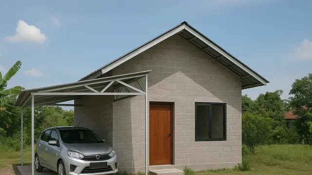Desain Rumah Minimalis dari Batako dan Baja Ringan yang Kokoh & Murah/Ilustrasi AI