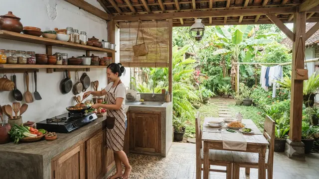 Model Dapur Terbuka Menghadap Halaman Belakang