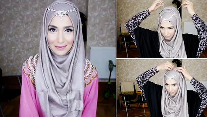 Tutorial Hijab Pesta Memakai Bandul Sederhana Tapi Cantik Beauty Fimela Com