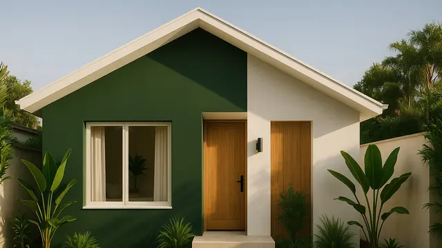 Kombinasi Cat Rumah Warna Hijau dan Putih