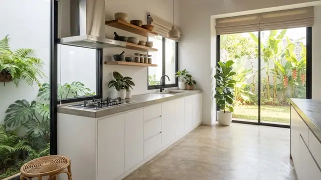 Dapur Minimalis dengan Ventilasi Silang