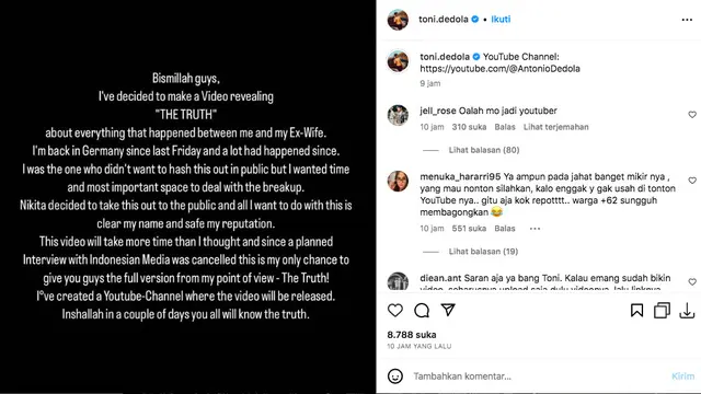 Antonio Dedola Akan Tetap Ungkap Kebenaran Meski Batal Jumpa Pers: InsyaAllah dalam Beberapa Hari Anda Akan Tahu yang Sebenarnya