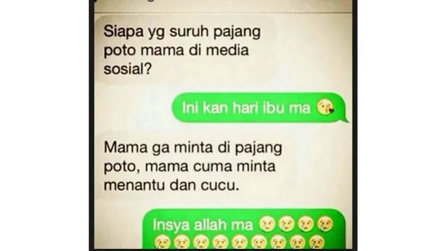 5 Chat Ibu Minta Menantu ke Anak Ini Bikin Geleng Kepala