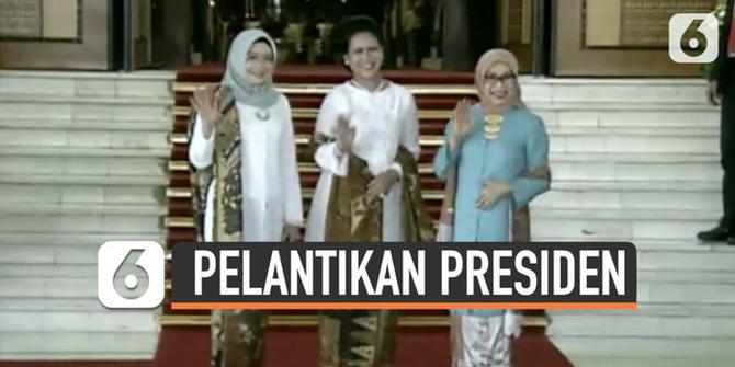 VIDEO: Gaya Iriana Jokowi, Mufidah, dan Wury di Pelantikan Presiden