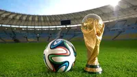 Bola Brazuca buatan Adidas yang menjadi bola resmi Piala Dunia 2014 Brasil. (FIFA). 