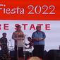 Kapolri Jenderal Listyo Sigit Prabowo menghadiri gelaran acara peringatan hari buruh internasional "May Day Fiesta" yang berlangsung di Stadion Utama Gelora Bung Karno (SUGBK) Senayan, Jakarta, Sabtu (14/5/2022). (Merdeka.com)
