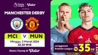 Siaran Langsung Liga Inggris: Manchester City Vs Manchester United. (Sumber: dok. vidio.com)