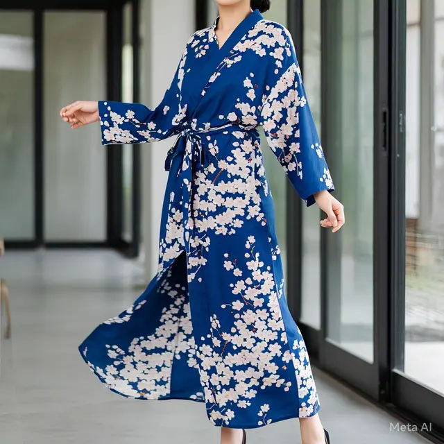 daster Kimono Style dengan Motif Floral