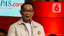 Calon gubernur DKI Jakarta nomor urut satu Ridwan Kamil saat debat kedua Pemilihan Gubernur DKI Jakarta pada Pemilihan Kepala Daerah (Pilkada) Serentak 2024 di Beach City International Stadium, kawasan wisata Ancol, Jakarta Utara, Minggu (27/10/2024). (Liputan6.com/Angga Yuniar)