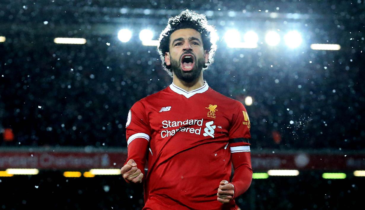 2. Mohamed Salah (Liverpool) - 18 Gol (3 Penalti). (AFP/Lindsey Parnaby)