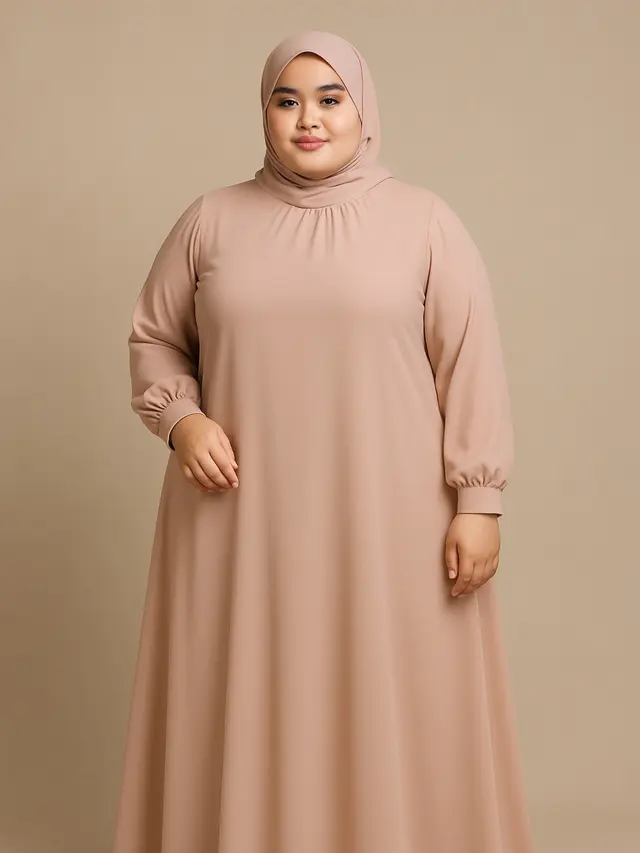 Model Gamis Simpel tapi Mewah untuk Orang Gemuk (Foto: ChatGPT)