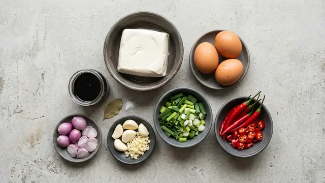Resep telur orak arik tahu kecap  (AI Generated)