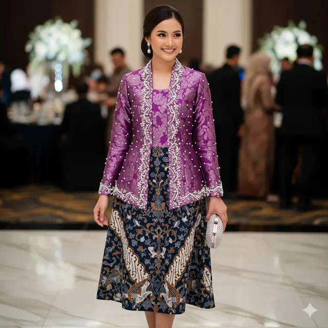 Model dengan Aksen Payet/Mutiara