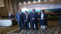 Menteri BUMN Rini Soemarno hadiri penandatanganan kesepakatan bersama PLN dan Kejaksaan Agung pada Kamis (12/4/2018) (Foto:Liputan6.com/Nurseffi Dwi)