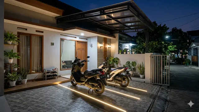 Inspirasi Teras Rumah Jadi Garasi Motor Estetik Tanpa Tambah Lahan