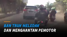 Dua korban yang berboncengan tampak terpincang-pincang usai kejadian.