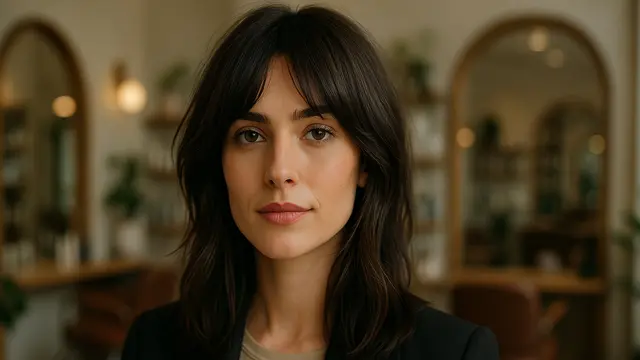 Model Rambut Shag Modern dengan Curtain Bangs