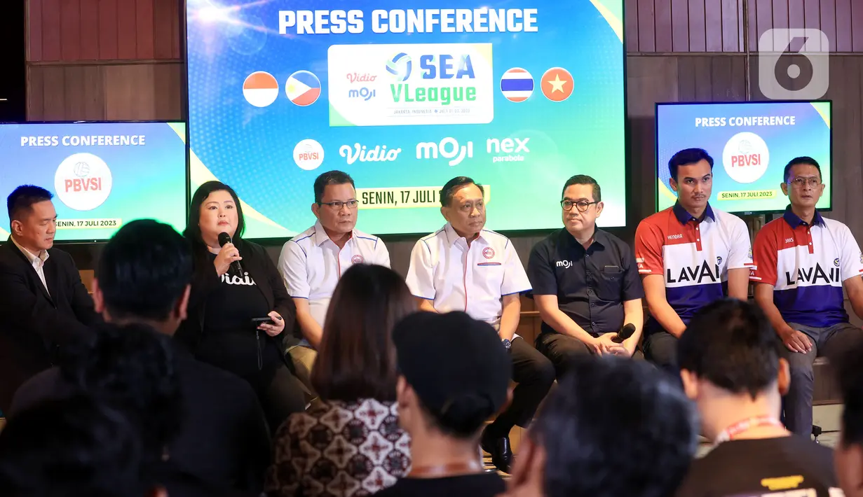 Partisipasi Timnas Bola Voli Indonesia di SEA V League 2023 akan banyak dihuni oleh pevoli dari Jakarta LavAni Allo Bank yang menjadi juara di Proliga 2023. (Bola.com/M Iqbal Ichsan)