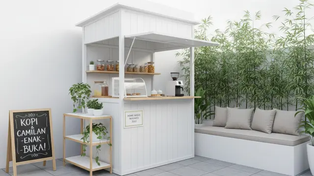 7 Inspirasi Desain Kios Mini di Teras Rumah, Praktis untuk Usaha Rumahan 2025