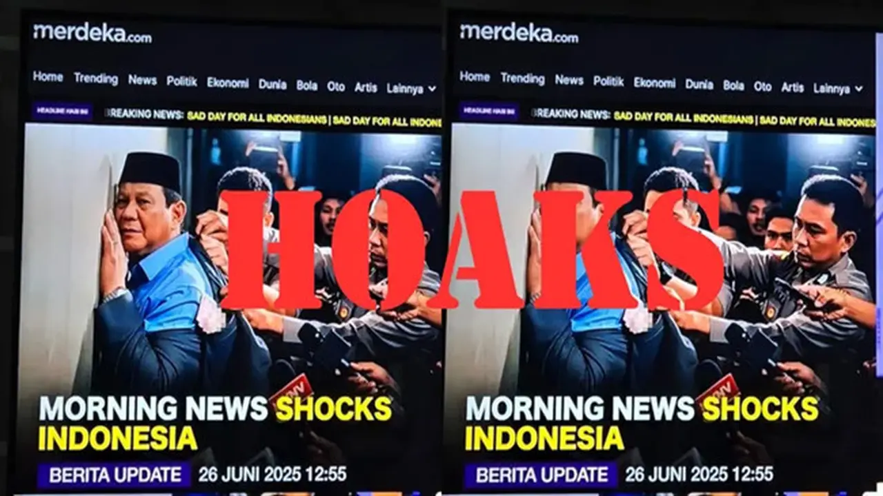 Situs media nasional merdeka.com menjadi korban korban hoaks di media sosial. (sumber: merdeka.com)