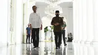Presiden Joko Widodo atau Jokowi bersilaturahmi secara langsung dengan Wakil Presiden (Wapres) Ma'ruf Amin. (Foto: Biro Pers Sekretariat Presiden).