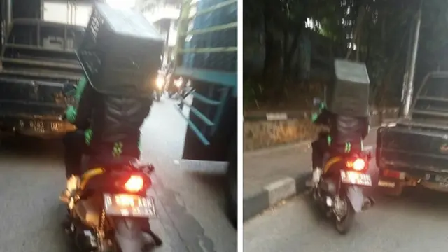 Bikin Khawatir, 8 Potret Driver Ojek Online Lagi Bawa Perabot Rumah Tangga
