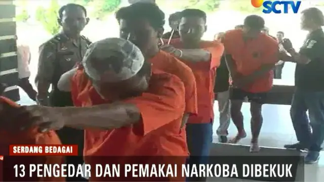 Polda Sumut Tangkap 13 Pemakai dan Pengedar Narkoba di Serdang Bedagai