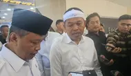 Gubernur Jawa Barat, Dedi Mulyadi usai menggelar rapat bersama dengan sejumlah perangkat daerah di Balai Kota Depok. (Liputan6.com/Dicky Agung Prihanto)